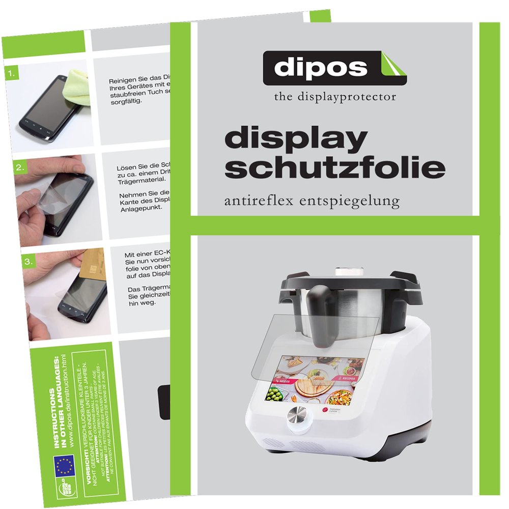 dipos 2x Matte Screen Protector Compatible with Monsieur Cuisine smart SKMS 1200 A1 B2