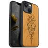 Carveit Wooden Case for iPhone 14, Cherry Wood Viking Compass view 1