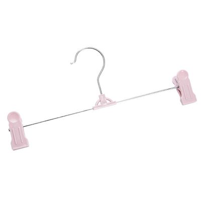HYCYYFC Adjustable Clip Hangers for Clothes, Pants and Skirts, Durable Drying Rack Hangers (Blue, 2-Pack; Pink, 2-Pack)