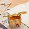 Hongdian Raw Brass Fountain Pen, Fine Nib, Modern Design, Smooth Writing, with Converter and Metal Pen Case Set view 4