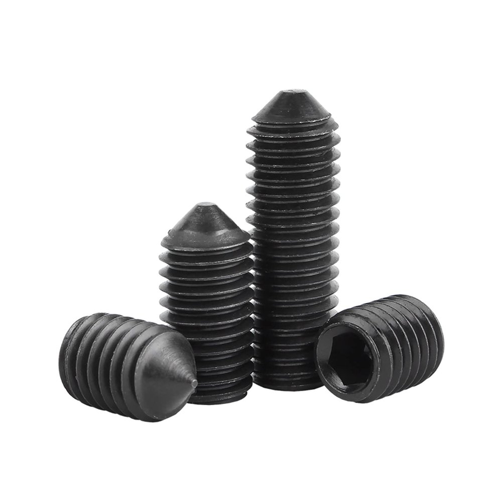 ORANXIN M4 x 12 mm 40-Pack Grade 12.9 Alloy Steel Cone-Point Hex Socket Set Screws