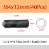 ORANXIN M4 x 12 mm 40-Pack Grade 12.9 Alloy Steel Cone-Point Hex Socket Set Screws view 2
