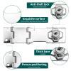 Augiimor 2-Pack 8.9 cm (3.14 in) Triple-Fold Hasp Locks, Keyed Alike, Silver view 3