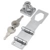 Augiimor 2-Pack 8.9 cm (3.14 in) Triple-Fold Hasp Locks, Keyed Alike, Silver view 4