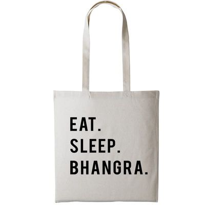 Fellow Friends - Eat Sleep Bhangra Tote Bag, Long Handle, Sand