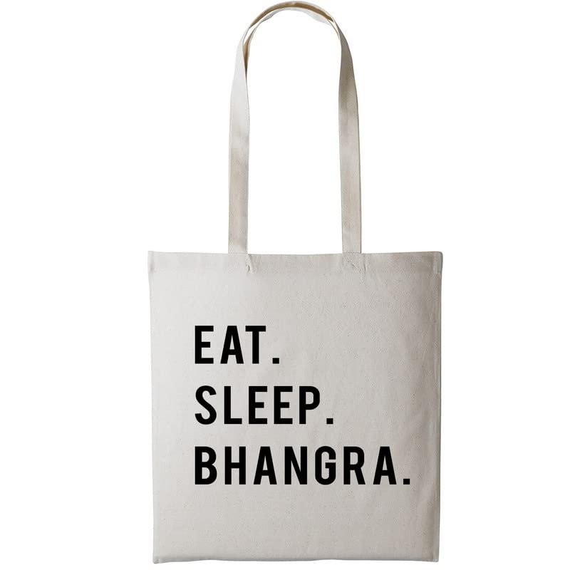 Fellow Friends - Eat Sleep Bhangra Tote Bag, Long Handle, Sand