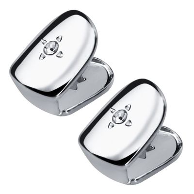 2-Piece 18K Copper CZ Hip-Hop Rapper Mouth Caps, Teeth Cosplay, Gold/Silver, Medium