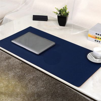 Lifup Waterproof PU Leather Desk Mat and Non-Slip Mouse Pad, Navy Blue, 110 x 60 cm