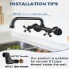 Airuida Oil-Rubbed Bronze Wall-Mount Kitchen Faucet, 9 in. Swivel Spout view 2