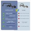 Airuida Oil-Rubbed Bronze Wall-Mount Kitchen Faucet, 9 in. Swivel Spout view 3