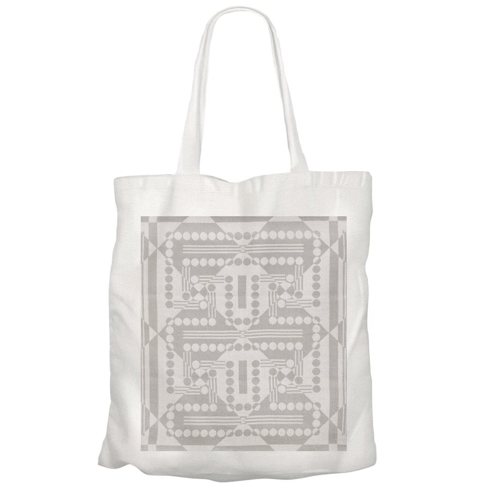 Fabulous Large African Checkered Gray Abstract Tote Bag