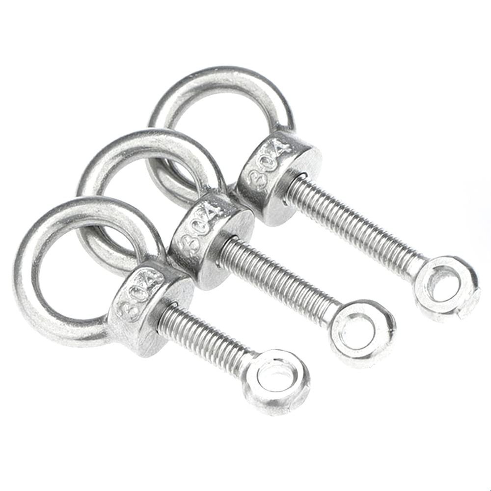 1-Piece Half-Toothed 304 Stainless Steel Fish-Eye Bolt and Lifting Ring Kit, 14 x 110 mm (+ M14 Lifting Nut)