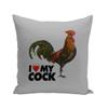 Fabulous Pillow with Pillowcase 40 x 40 cm I Love My Rooster Collage Vintage Illustration Animal Birds Pun Joke view 2