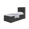 MEBLINI DENIZ Box Spring Bed with Storage - 90x200 cm, Left, H4, Black Velvet view 1