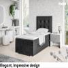 MEBLINI DENIZ Box Spring Bed with Storage - 90x200 cm, Left, H4, Black Velvet view 2