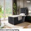 MEBLINI DENIZ Box Spring Bed with Storage - 90x200 cm, Left, H4, Black Velvet view 4