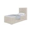 MEBLINI DENIZ Upholstered Box Spring Bed with Storage, Mattress & Topper, Left, 90 x 200 cm, H4/Cream Velvet view 1