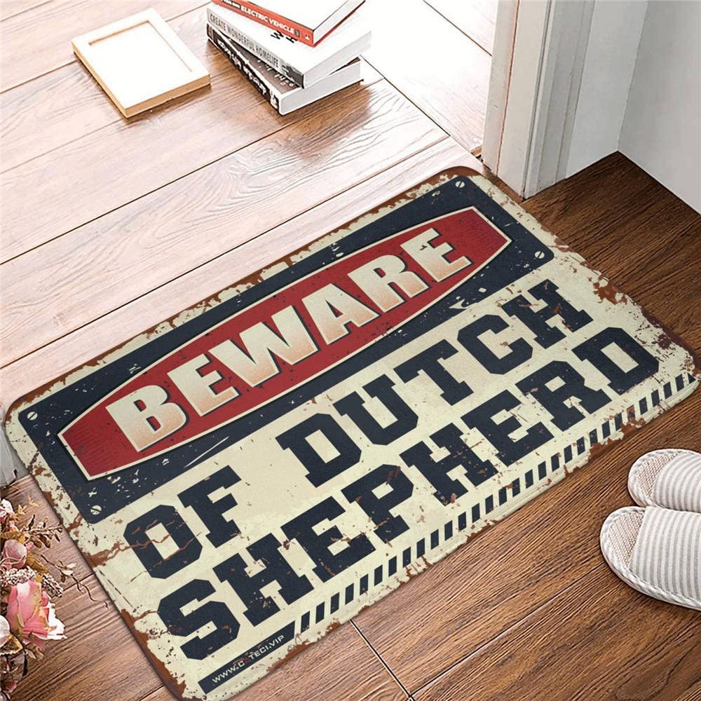 COTECI Large Outdoor Doormat, Beware of Dutch Shepherd, Waterproof, 40 x 60 cm