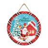 Welcome Porch Sign “Merry Christmas,” Santa, Retro Door Decoration, Round, 30.5 x 30.5 cm view 1