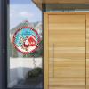 Welcome Porch Sign “Merry Christmas,” Santa, Retro Door Decoration, Round, 30.5 x 30.5 cm view 2