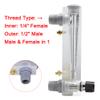 Panel-Type Water Flow Meter, 0.22 GPM/17 LPM, Acrylic, Adjustable Knob, 1/2 in Male and 1/4 in Female Threads view 3