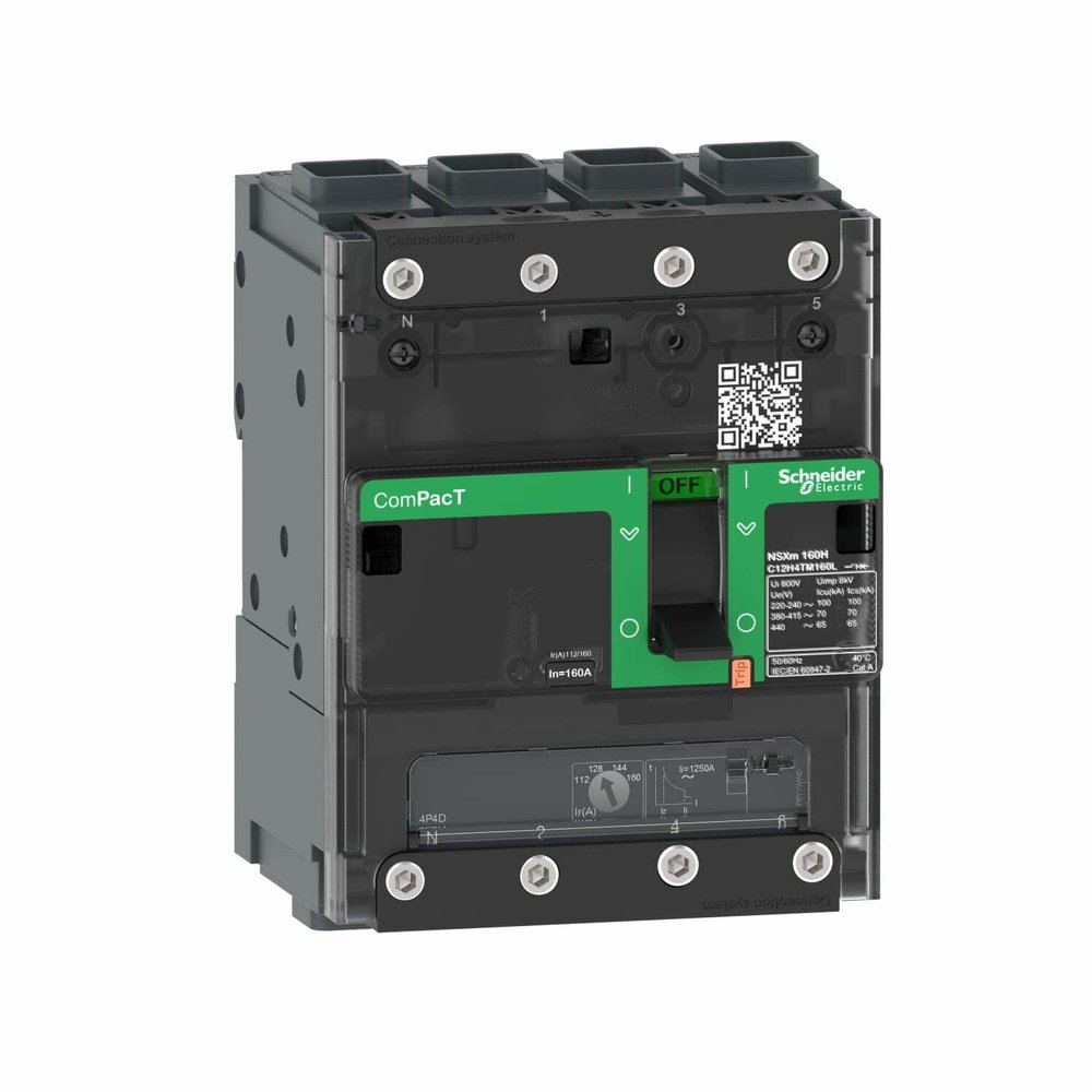 Schneider Electric ComPacT NSXmH, 4-Pole MCCB Circuit Breaker, 80 A, Fixed