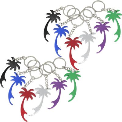 Norhogo 10-Pack Aluminum Beer Bottle Opener Keychains, Palm Design, Random Colors