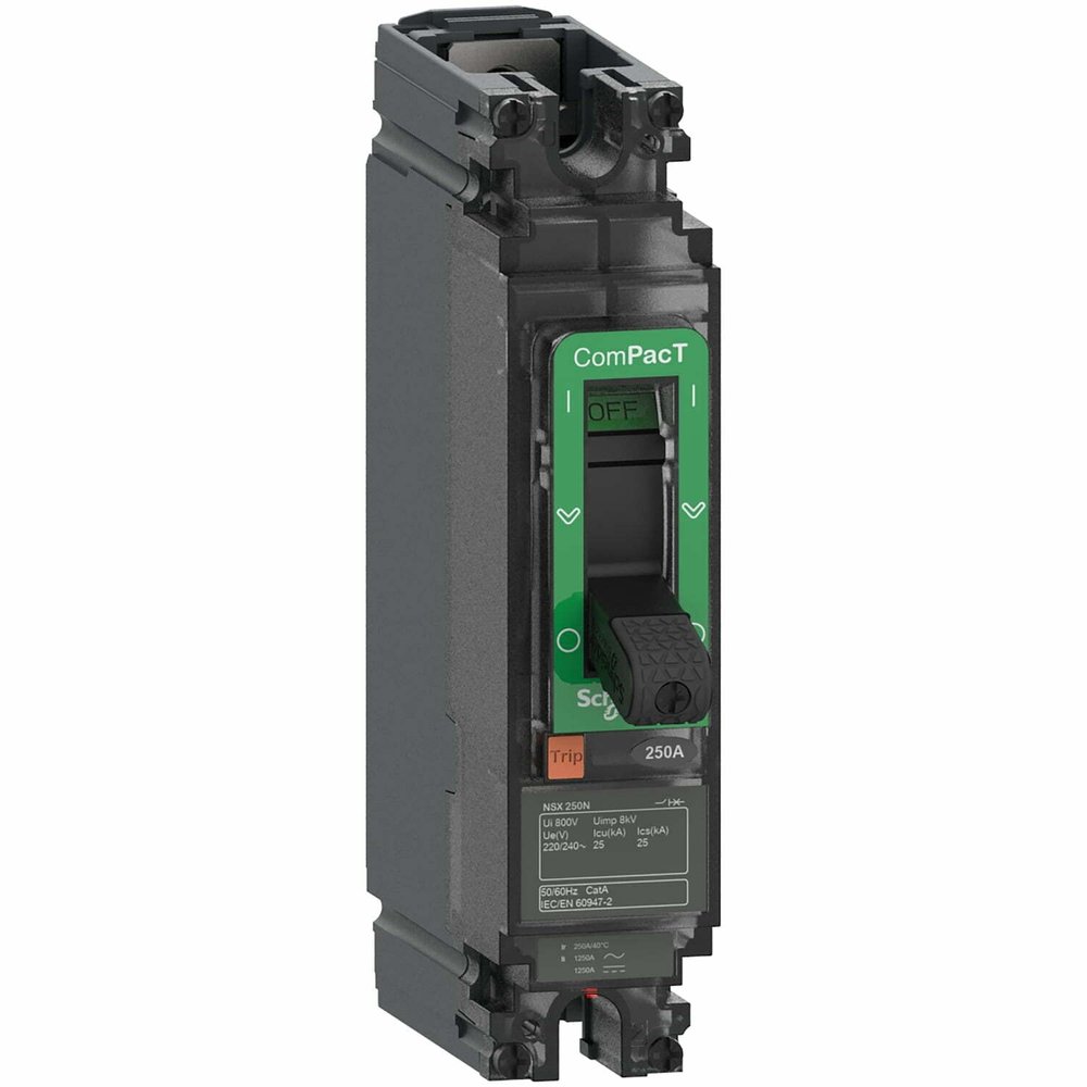 NSX160N 25kA AC-DC 1P 160A TMD Circuit Breaker, Schneider Electric