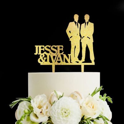 Cake Decoration for Men, Anniversaries, Grooms and Grooms, Personalized, for Wedding Cakes, Engagements and Parties
