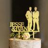 Cake Decoration for Men, Anniversaries, Grooms and Grooms, Personalized, for Wedding Cakes, Engagements and Parties view 2