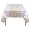 WedDecor White and Gold Plastic Tablecloth, 54 x 108 in, Rectangular, Disposable Party Tablecloth, 1 Count view 1