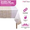 WedDecor White and Gold Plastic Tablecloth, 54 x 108 in, Rectangular, Disposable Party Tablecloth, 1 Count view 3