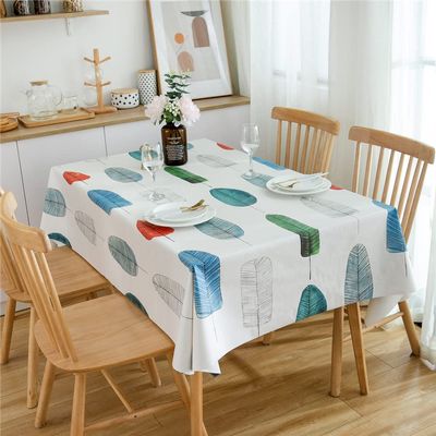 Chickwin Wipeable PVC Tablecloth, Rectangular, Waterproof and Stain-Resistant, 137 x 185 cm, Colorful Leaves