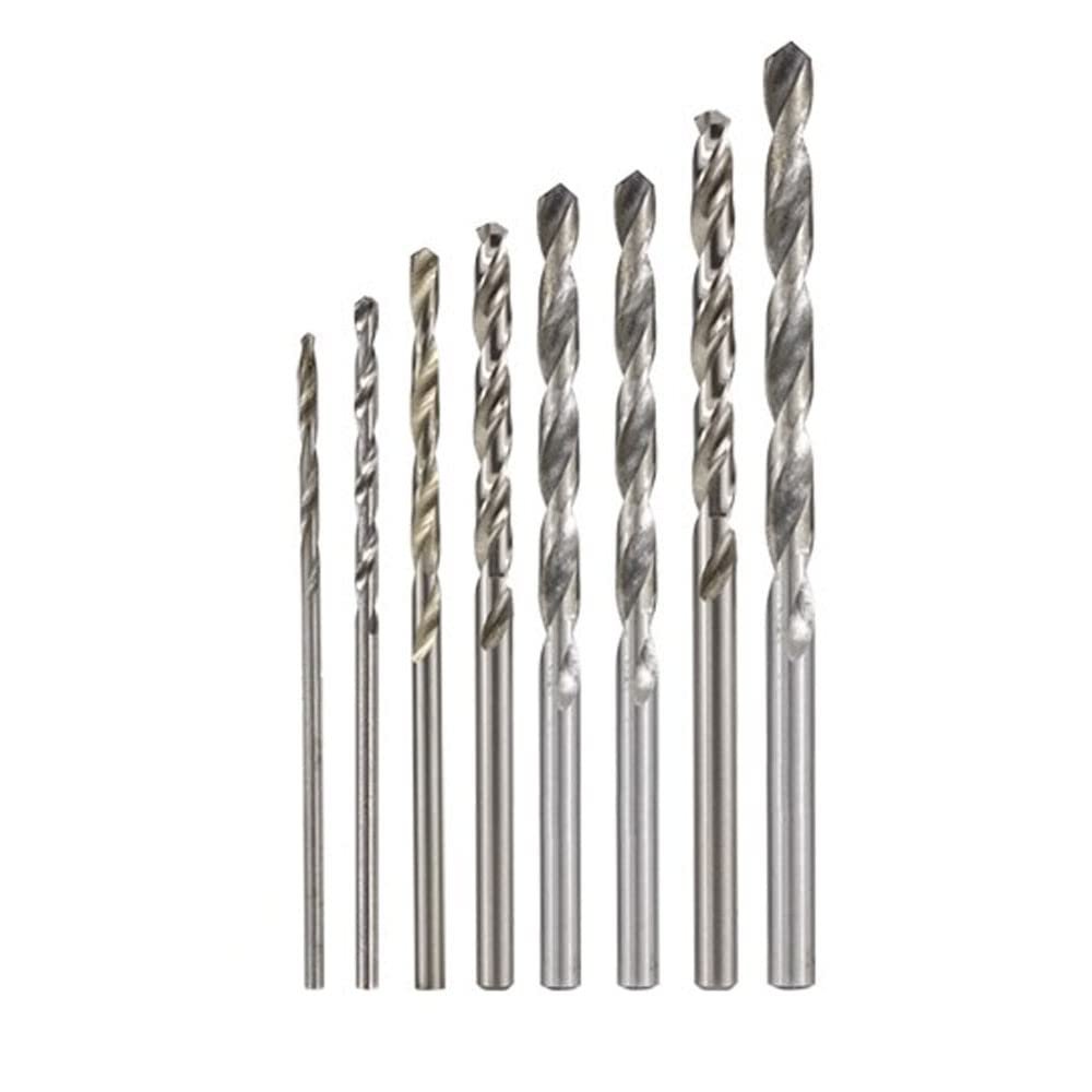 HSS Twist Drill Bits for Rotary Tools, Straight Shank, 10-Piece, 0.3 mm
