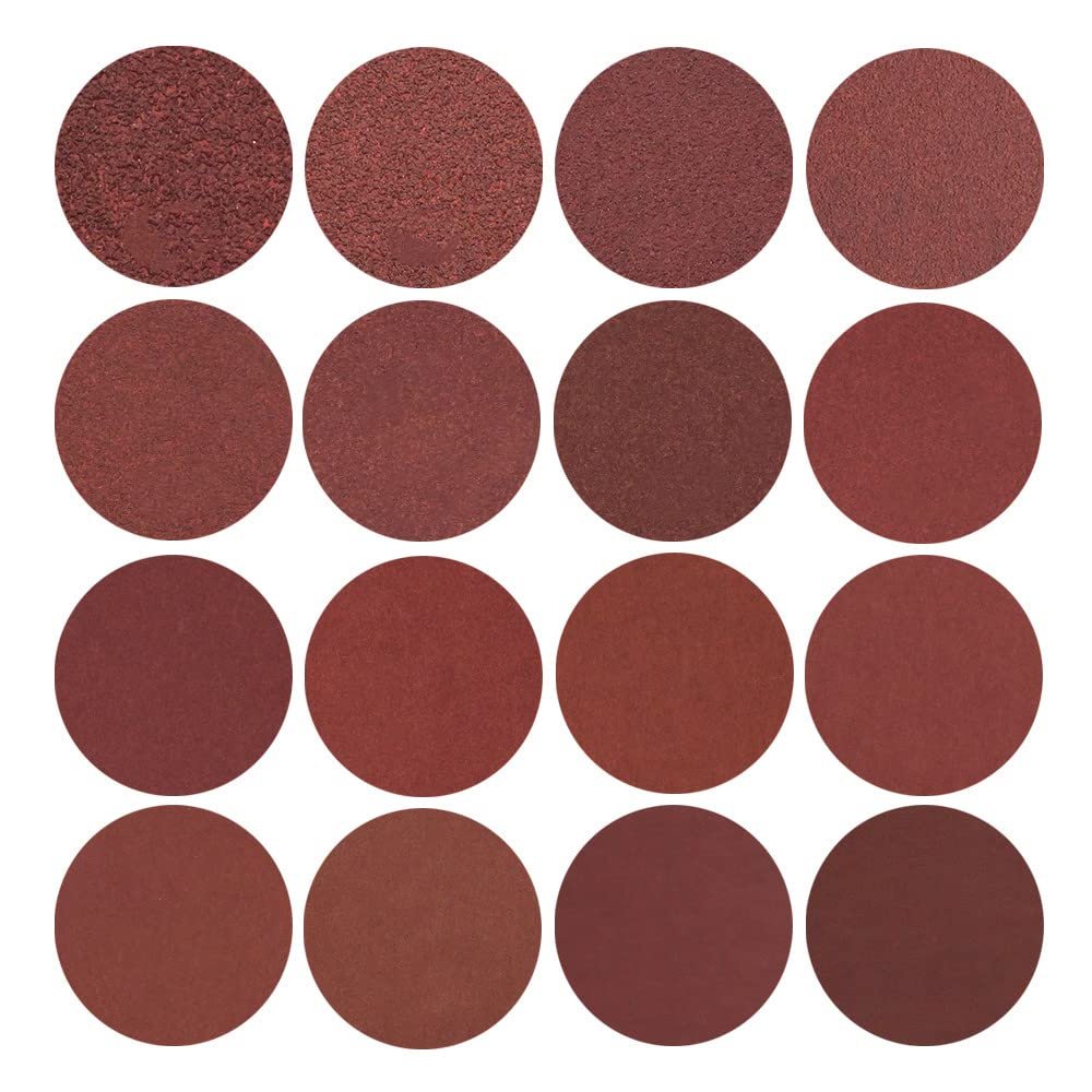 SHENGANG 20-Piece 1/2/3/4/5-Inch Hook-and-Loop Sanding Discs, Aluminum Oxide Sandpaper, 40–2000 Grit