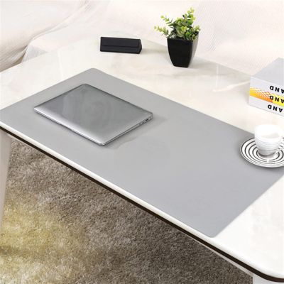 Lifup Waterproof PU Leather Desk Mat, Non-Slip Mouse Pad, Gray, 55 x 35 cm