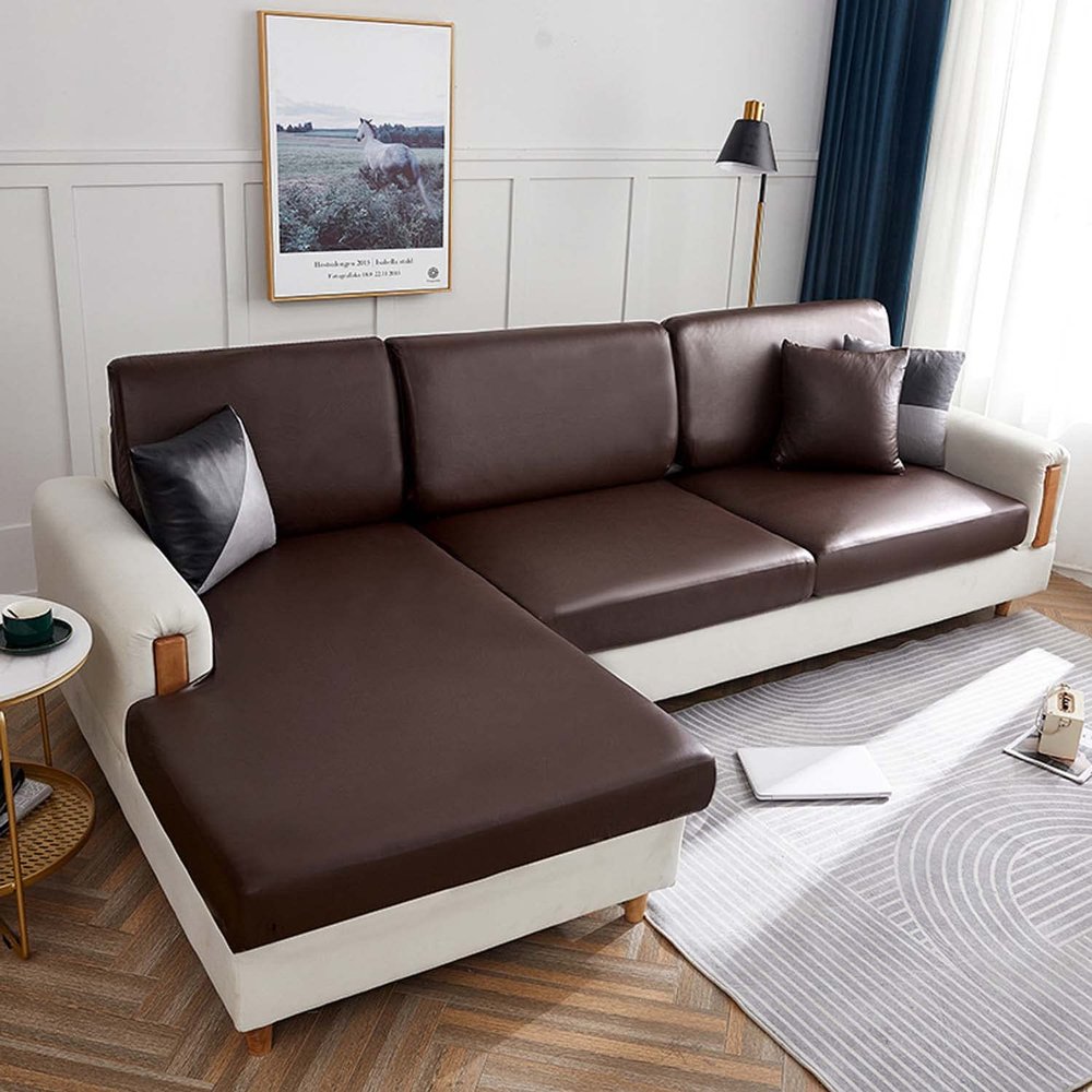 Waterproof PU Leather Stretch Sofa Cover for 1-, 2-, 3-, or 4-Seaters