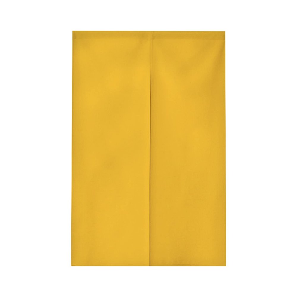 Surwin Japanese-Style Noren Door Curtain, Solid-Color Linen Room Divider, 85 x 120 cm, Yellow