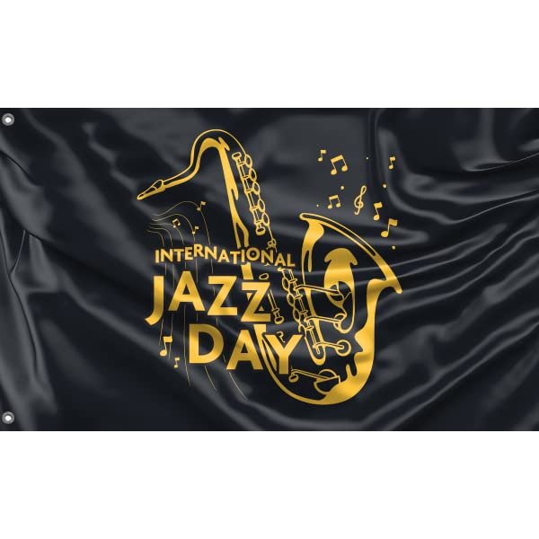International Jazz Day Flag, Unique Design, Made in the EU (90 x 150 cm)
