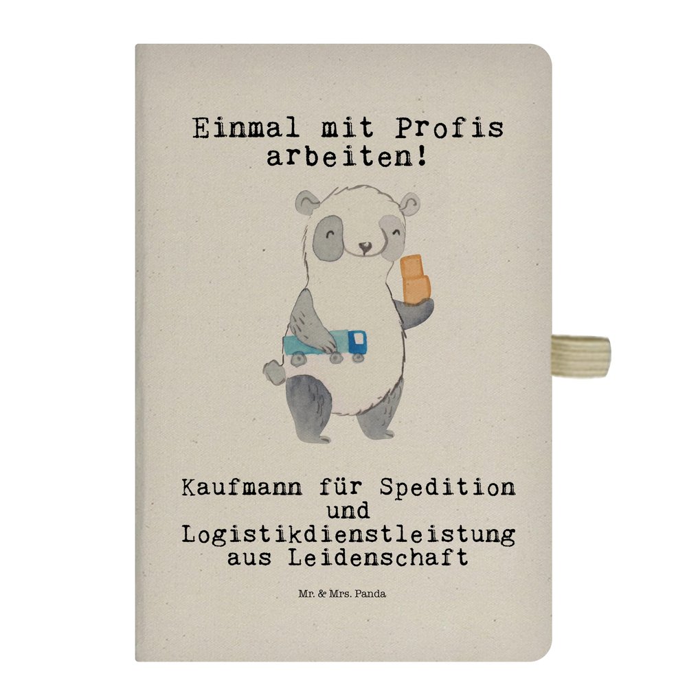 Mr. & Mrs. Panda DIN A5 Cotton Notebook for a Logistics Professional with Passion