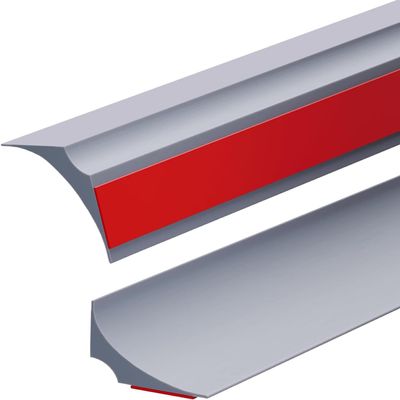 Zayejod Self-Adhesive Silicone Water Barrier Strip, Gray, 2.5 cm W x 1.5 cm H x 4 m, Single-Sided Adhesive