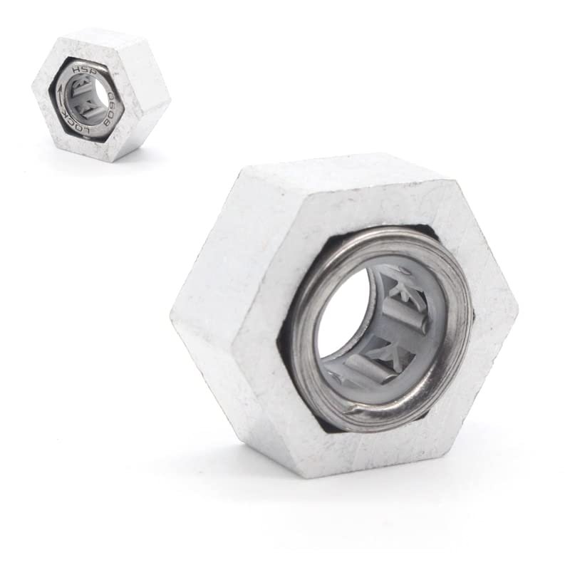 OZLLO RC Car Parts for 1/10 Model Cars and Buggies, One-Way Hex Bearing with Bearing and 14 mm Hex Nut for HSP 06267, 94106, 94166