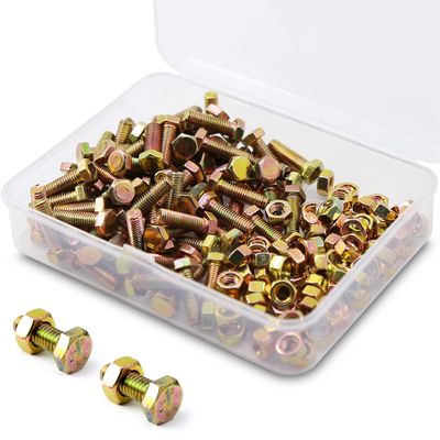 M5 x 10 mm 80-Piece 8.8 Zinc-Plated Steel Hex Bolt and Nut Set