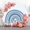 SDOTPMT 1 m Baby Boho Rainbow Round Blue Photography Backdrop for Boy Birthdays and Gender Reveals view 3
