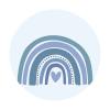 SDOTPMT 1 m Baby Boho Rainbow Round Blue Photography Backdrop for Boy Birthdays and Gender Reveals view 4