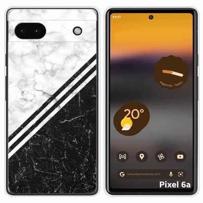 Silicone Case for Google Pixel 6a, Marble 01 Drawings Design