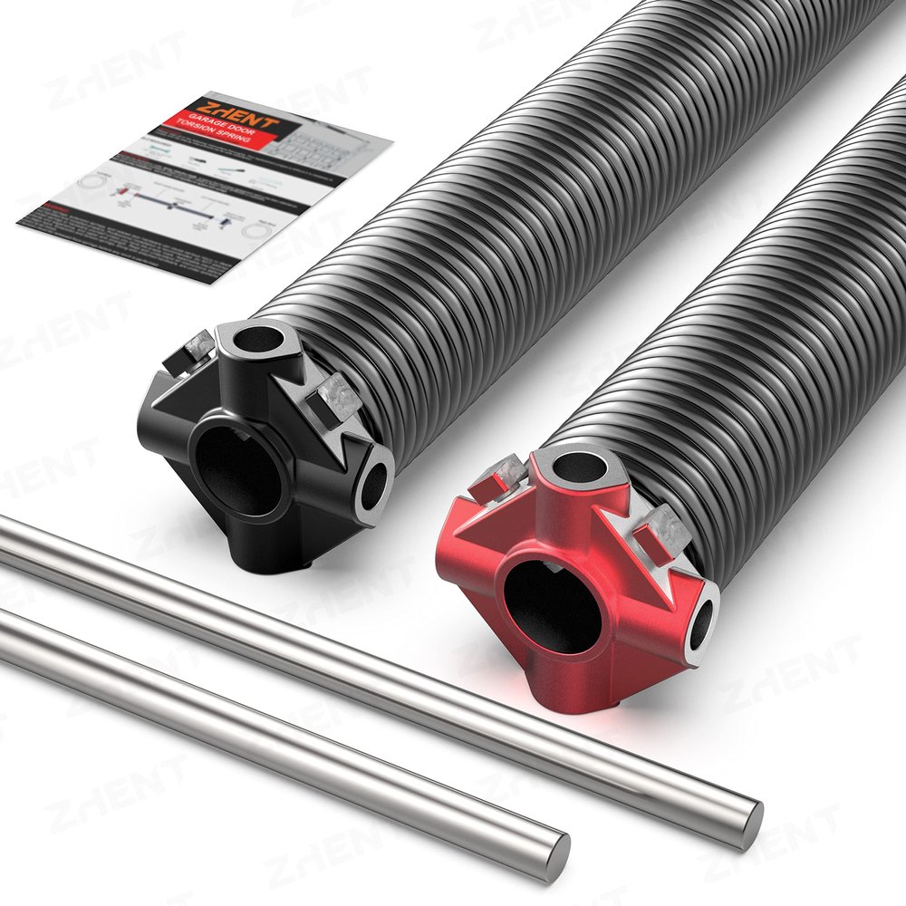 Garage Door Torsion Springs, 2 in (Pair), with Non-Slip Winding Bars, Coated, 18,000+ Cycles (0.5 x 2 x 24 in)