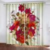 Lolosale Skull Flower Blackout Curtains, 2-Piece Set, 234 x 137 cm view 1