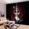 Lolosale Sugar Skull Blackout Curtains, 280 x 260 cm, Bohemian 2-Piece Set view 2