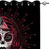 Lolosale Sugar Skull Blackout Curtains, 280 x 260 cm, Bohemian 2-Piece Set view 3